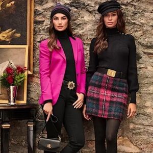 Ralph Lauren Velvet Collar Fox Head Button Blazer. Size 0